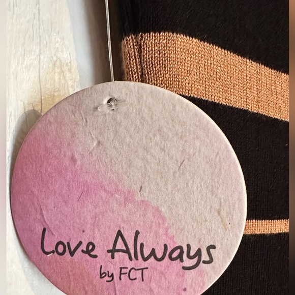 Love Always by FCT Sweater Dress - Striped Long Sleeve Form Fit Stretch - Picture 4 of 5